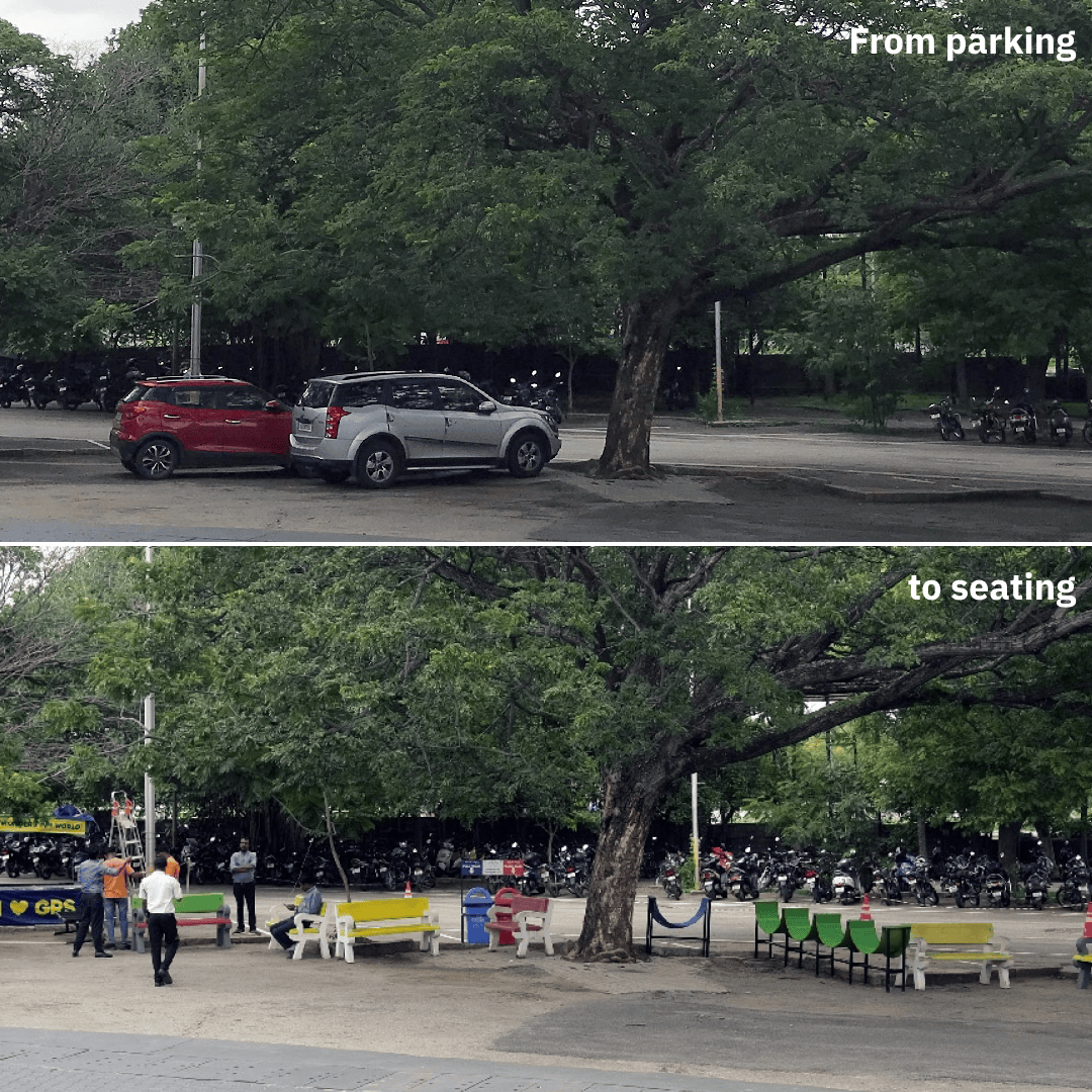 Reclaimed space from cars for people — photo 1