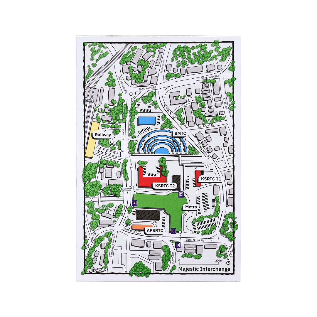 Majestic Area Map Postcard
